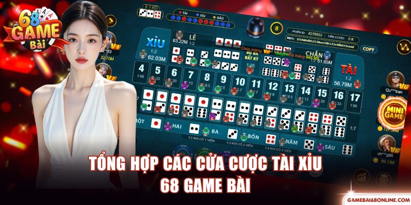 Tổng hợp các cửa cược Tài Xỉu 68 Game Bài